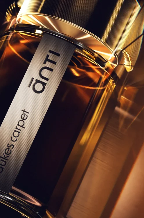 Projet Antiparfum, direction artistique 3D réfraction luxe parfumerie